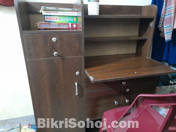 Table with bookshelf